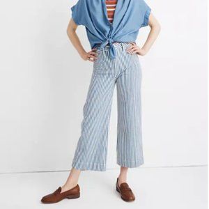 Madewell - Emmett Wide Leg Crop Pant - Blue Stripe